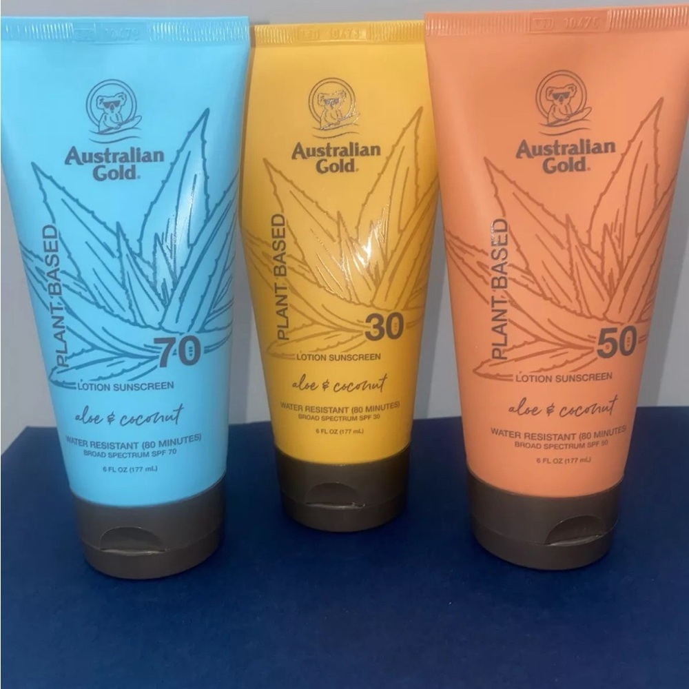 Australian gold sunscreen, bundle of three